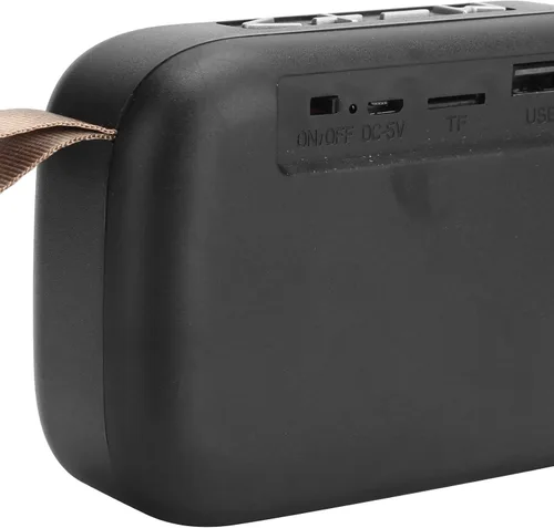 Vista 9 de Altavoz Bluetooth4.2, subwoofer estéreo de sonido de alta fidelidad, reproductor de música portátil USB, con radio FM, llamadas de manos, para Negro