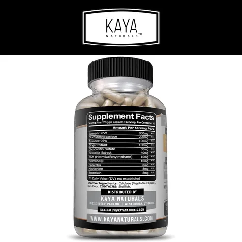 Vista 2 de Kaya Naturals Platino - Nature Made Bioperine, glucosamina, cúrcuma con boswellia, propiedades antioxidantes saludables, curcumina de cúrcuma 1334