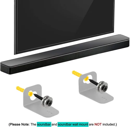 Vista 2 de Barra de sonido de metal para montaje en pared + tornillos + anclajes de pared, barra de sonido resistente para colgar en la pared, kit