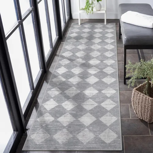 Vista 34 de Lahome - Tapete con diseño de entramado marroquí, a cuadros, pequeño, suave y antideslizante, moderno, resistente a las manchas, para puerta Negro