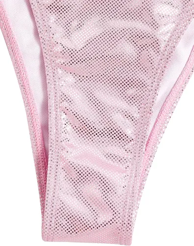 Vista 4 de Verdusa Traje de baño de 2 piezas para mujer, con parte superior triangular, con lazo lateral, bikini