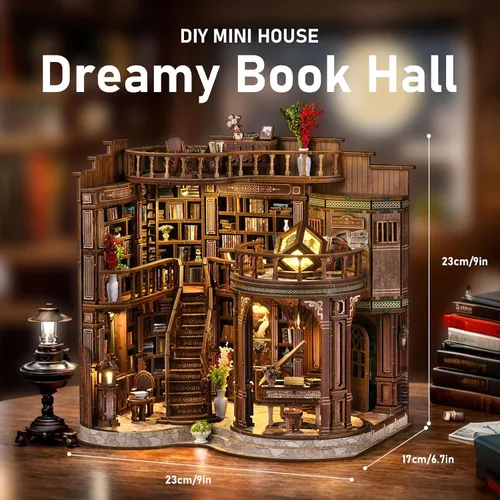 Vista 2 de Lannso Kit de Casa de Muñecas en Miniatura DIY, Kit de Casa de Muñecas, Mini Casa de Muñecas de Madera Hecha a Mano para Regalo de Adultos (AWO2-003)