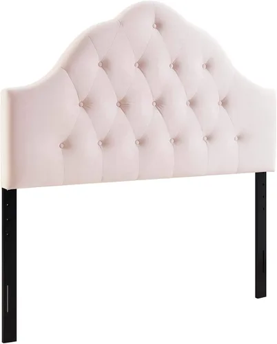 Vista 3 de Modway Sovereign - Cabecero de terciopelo con estilo capitoné de diamantes para cama matrimonial, color rosa