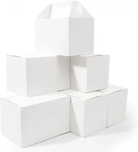 Vista 9 de Happyhiram Paquete de 10 Cajas Grandes a Dos Aguas, Color Marrón - Contenedores de Papel Kraft Resistentes de 9x6x6 Pulgadas para Regalos, Almuerzos