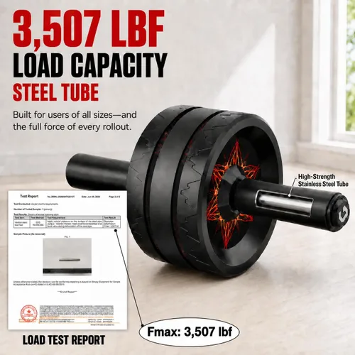 Vista 5 de VINSGUIR Rueda de rodillo abdominal, abdominales y equipo de entrenamiento para gimnasio en casa con accesorios para rodilleras, rueda abdominal