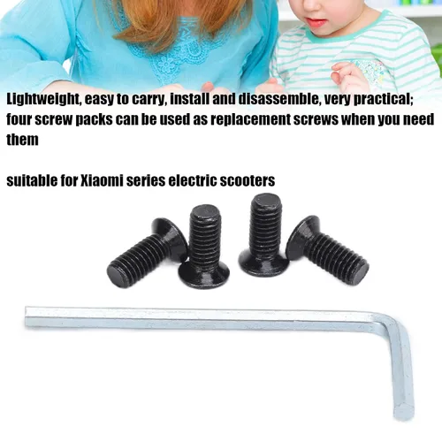 Vista 7 de VBESTLIFE E-Scooter Kit de herramientas de llave hexagonal, 4 piezas de tornillos de tubo de horquilla delantera para manillar E-Scooter con llave