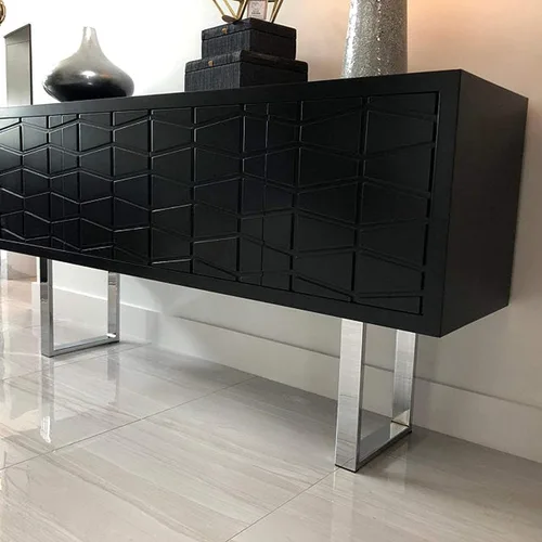 Vista 6 de Juego de 2 patas rectangulares de acero inoxidable de 16 pulgadas, patas de mesa de centro de metal resistente, patas de mesa de café, patas de mesa