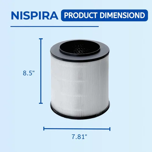 Vista 3 de Nispira 12030 Filtro de repuesto para purificador de aire Clorox 11030 11031 Sala mediana 3 en 1, carbón activado HEPA verdadero que elimina humo