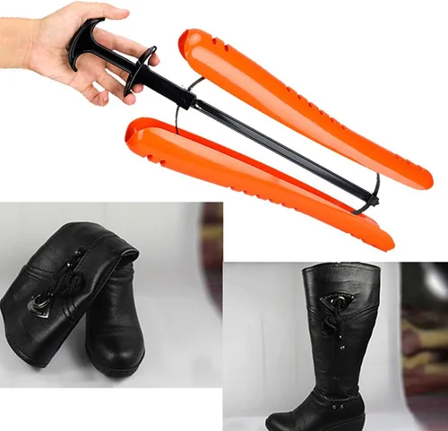 Vista 7 de Coralpearl Soporte moldeador de eje para botas, soporte reutilizable ajustable para botas altas, L 16.5" Naranja, CLOSED 2PCS 15.8" LX6.3" WX2" H