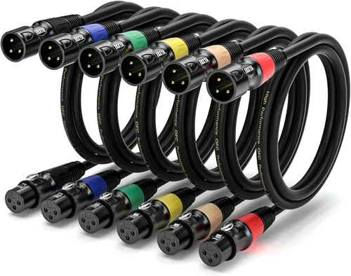 Vista 16 de EBXYA Paquete de 4 cables XLR de 3 pies, cable de micrófono macho a hembra con cable de altavoz blindado equilibrado