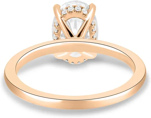 Vista 3 de Anillos de compromiso de moissanita de oro macizo de plata 925 de 10 quilates y 14 quilates y 18 quilates para mujer Juego de anillos de boda