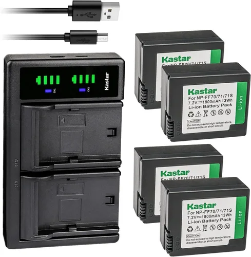 Vista 7 de Kastar NP-FF70 LTD2 - Cargador de batería USB compatible con Sony DCR-IP200K, DCR-IP210, DCR-IP210E, DCR-IP220, DCR-IP220E, DCR-IP220K, DCR-IP45
