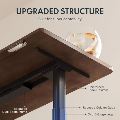Vista 10 de FLEXISPOT E8 Premium North American - Escritorio de pie de nogal negro