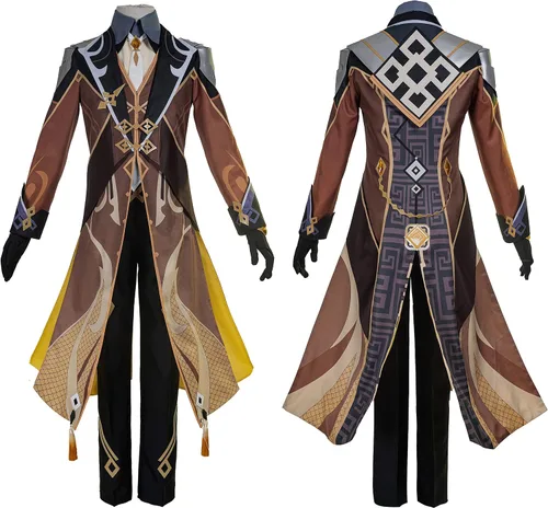 Vista 2 de Genshin Impact Zhongli - Disfraz de cosplay para adultos con accesorios para hombre