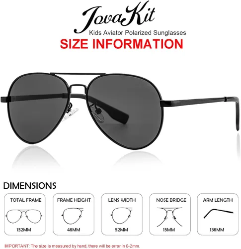 Vista 5 de Gafas de sol polarizadas de aviador para niños y niñas de 4 a 16 años