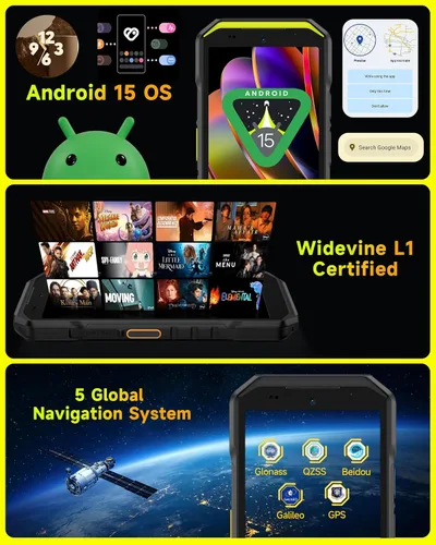 Vista 5 de Ulefone Armor X32 Pro 5G Teléfono resistente, MTK Dimensity 6300, 16+256GB, Android 15, Widevine L1, visión nocturna de 64MP/25MP, linterna