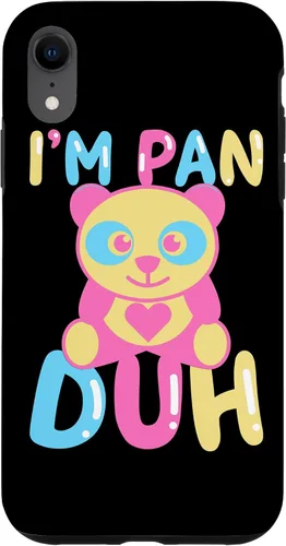 Vista 8 de iPhone 15 Pansexual I'm Pan Duh LGBTQ Bisexual Rainbow Cute Panda Bear Case