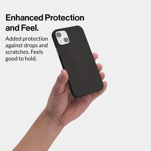 Vista 5 de totallee Funda delgada para iPhone 15 Plus, la más delgada, minimalista, para Apple iPhone 15 Plus (2023) (negro escarchado)