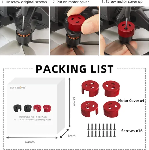 Vista 8 de Avata - Tapa protectora de aluminio para DJI Avata FPV, accesorios de dron a prueba de polvo, impermeable, juego de 4 piezas