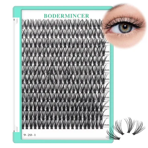 Vista 26 de Bodermincer 7D/10D/20D/30D/40D/50D/60D/80D/100D Rizo D, 240 unidades, extensiones de pestañas postizas, individuales y en racimo, pestañas falsas