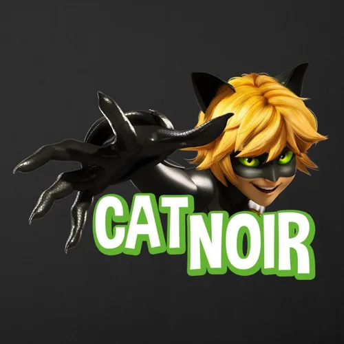 Vista 2 de Spreadshirt Miraculous Merchandise Cat Noir Adrien Pose - Funda de almohada de 18 x 18 pulgadas, tamaño único, color negro
