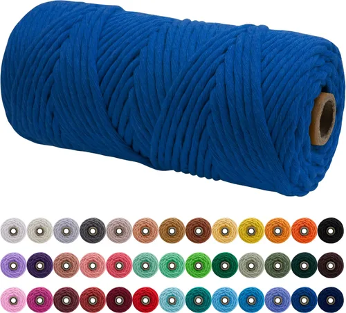 Vista 11 de JeogYong Cordón de macramé de un solo hilo 3 mm x 109 yardas (328 pies) Cuerda de algodón suave Hilo de macramé de 3 mm, suministros de macramé