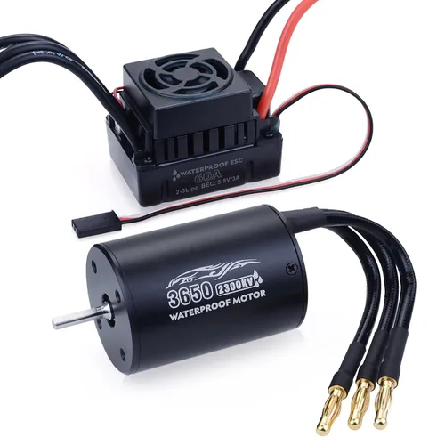 Vista 15 de SurpassHobby 3650 2300KV 0.125 in eje de alta velocidad impermeable motor para la mayoría de vehículos RC escala 1:10 camión actualización piezas