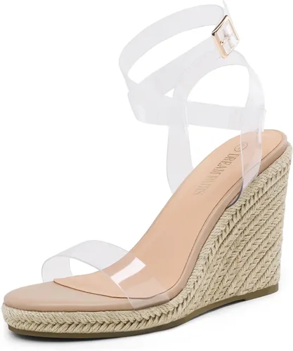 Vista 9 de DREAM PAIRS Sandalias de plataforma para mujer Negro PU