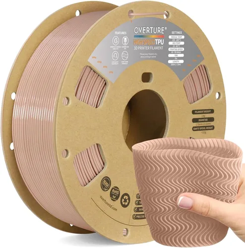 Vista 35 de OVERTURE - Filamento de TPU de 1/16 pulgadas, rollo flexible de poliuretano termoplástico, impresora 3D suave, 95A, carrete de 2.2 libras, precisión