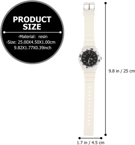 Vista 5 de Reloj de pulsera de color negro, impermeable, estilo casual, con correa de resina