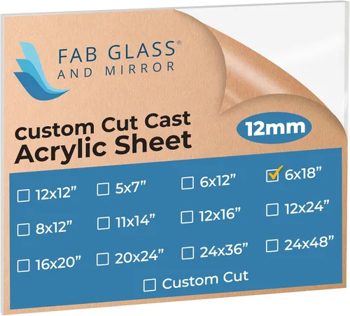 Vista 39 de Fab Glass and Mirror ACR12M5X7RC - Hoja de plexiglás acrílico de plástico PET de 5 x 7 x 1/2 pulgadas de grosor con película protectora, peso ligero