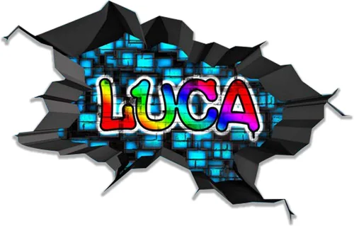 Vista 11 de Calcomanía de pared con nombre personalizado, graffiti 3D Arte personalizado vinilo decorativo adhesivo Removible Despegar y pegar Borde