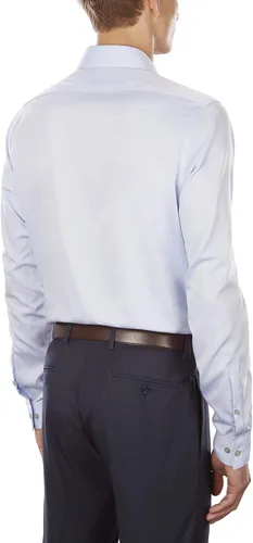 Vista 2 de Calvin Klein Camisa de vestir para hombre, ajuste delgado, sin hierro, cuello extendido