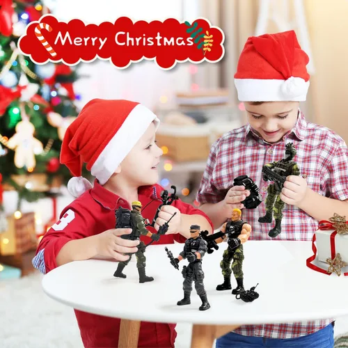 Vista 8 de 12 piezas de figuras de acción de hombres del ejército, juego de juguetes de soldados militares para niños, figura de acción de hombres del ejército