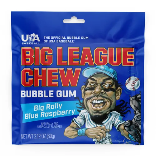 Vista 5 de Big League Chew Big Rally Blue - Goma de mascar de frambuesa azul intenso Perfecto para juegos de béisbol, equipos, concesiones, fiestas y más