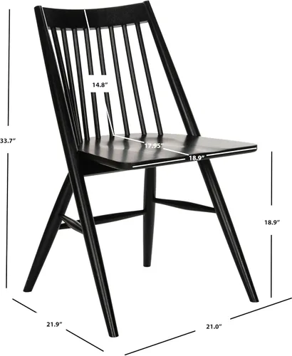 Vista 3 de Safavieh Home Collection Wren - Silla de comedor con eje de 19 pulgadas (2 unidades), color negro