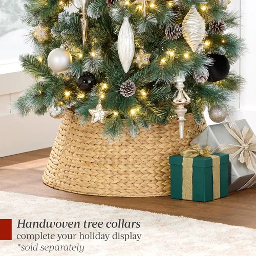 Vista 9 de Best Choice Products Árbol de Navidad delgado preiluminado de 6 pies, decoración delgada de árbol festivo de pino escocés escarchado, árbol delgado