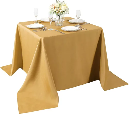 Vista 139 de Mantel rectangular de tela de poliéster lavable de 60 x 120 pulgadas, para decoración de bodas, fiestas, comedores, banquetes
