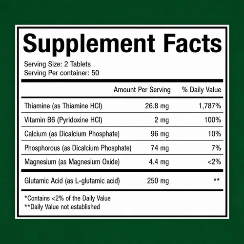 Vista 9 de Aumento de la memoria, ayuda cognitiva, salud cerebral (100 tabletas/paquete de 1) High-dose B vitamins for nervous system, cognitive health and