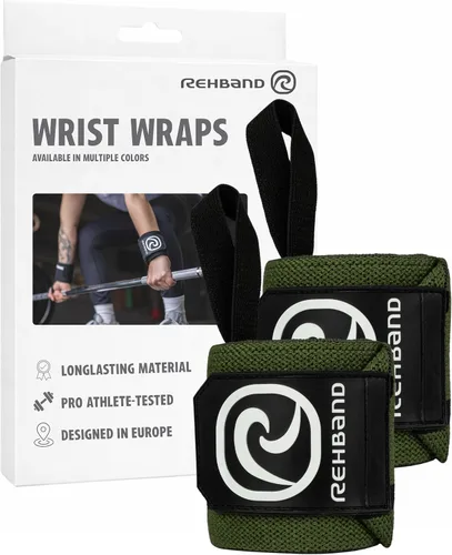 Vista 13 de Rehband Muñequera 1 par, muñequeras para levantamiento de pesas, entrenamiento de 18 pulgadas, muñequera, muñequeras cómodas y estabilizadoras