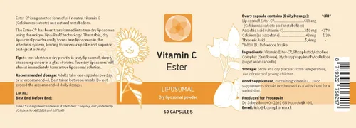 Vista 2 de Éster C liposomal: el único éster C vitamina C en forma liposomal para la mejor absorción (60)