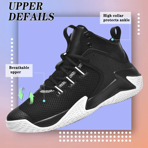 Vista 2 de Zapatos de baloncesto para hombre, transpirables, antideslizantes, para correr