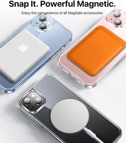 Vista 5 de andobil Funda para iPhone 15 [soporte de anillo de 360°] [compatible con Magsafe] [compatible con Magsafe] Protección militar contra caídas sin