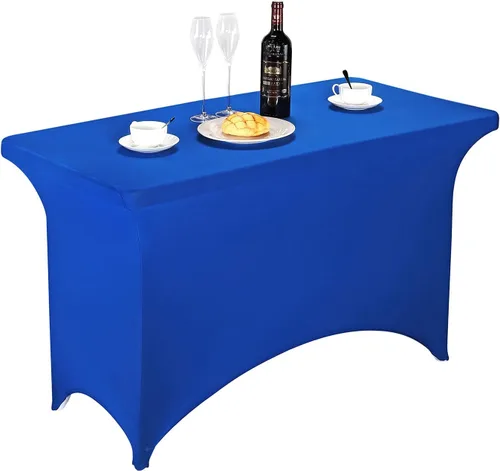 Vista 62 de FORLIFE - Funda de mesa de elastano, mantel ajustado de 4 pies para mesas rectangulares, funda elástica para patio, universal para bodas, banquetes