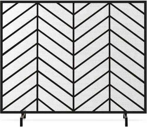 Vista 9 de Best Choice Products Panel individual de 38 x 31 pulgadas, hecho a mano, malla de hierro forjado, protector contra chispas contra incendios