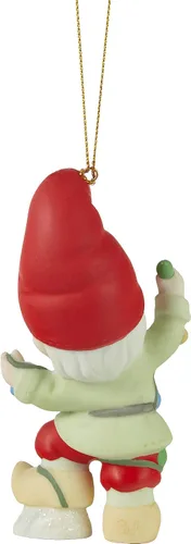 Vista 4 de Precious Moments 2311032 Adorno de porcelana Gnomo Worry, Be Happy
