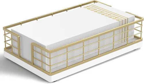 Vista 12 de Servilletero para mesa, dispensador de servilletas de hierro de acacia para cocina, mesa de comedor, granja, cóctel, picnic, soportes de madera