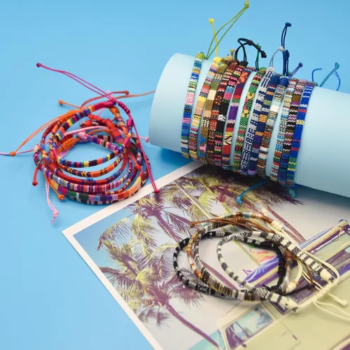 Vista 16 de String Boho Bracelet Ankle Adjustable Beaded Anklets,Handmade Surfer Beach Bracelets,Colorful Braided Bracelets String Rope Anklets Bracelets