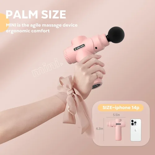 Vista 3 de AERLANG Pistola de masaje mini - rosa, pistola de masaje de tejido profundo muscular, masajeador de percusión portátil, masajeador silencioso