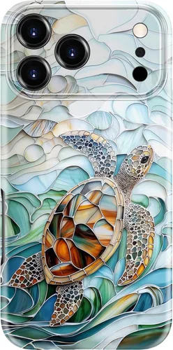 Vista 11 de LUMARKE Funda para iPhone 14/iPhone 13, lindo Y2K floral, carga inalámbrica Mosaico Tortuga Shell